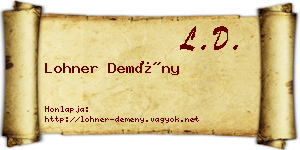 Lohner Demény névjegykártya